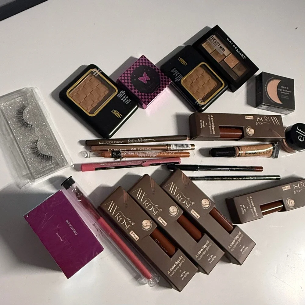 Makeup Bundle Maybelline Black Radiance AW Rose ELF LA Colors 20+pc Lot NEW